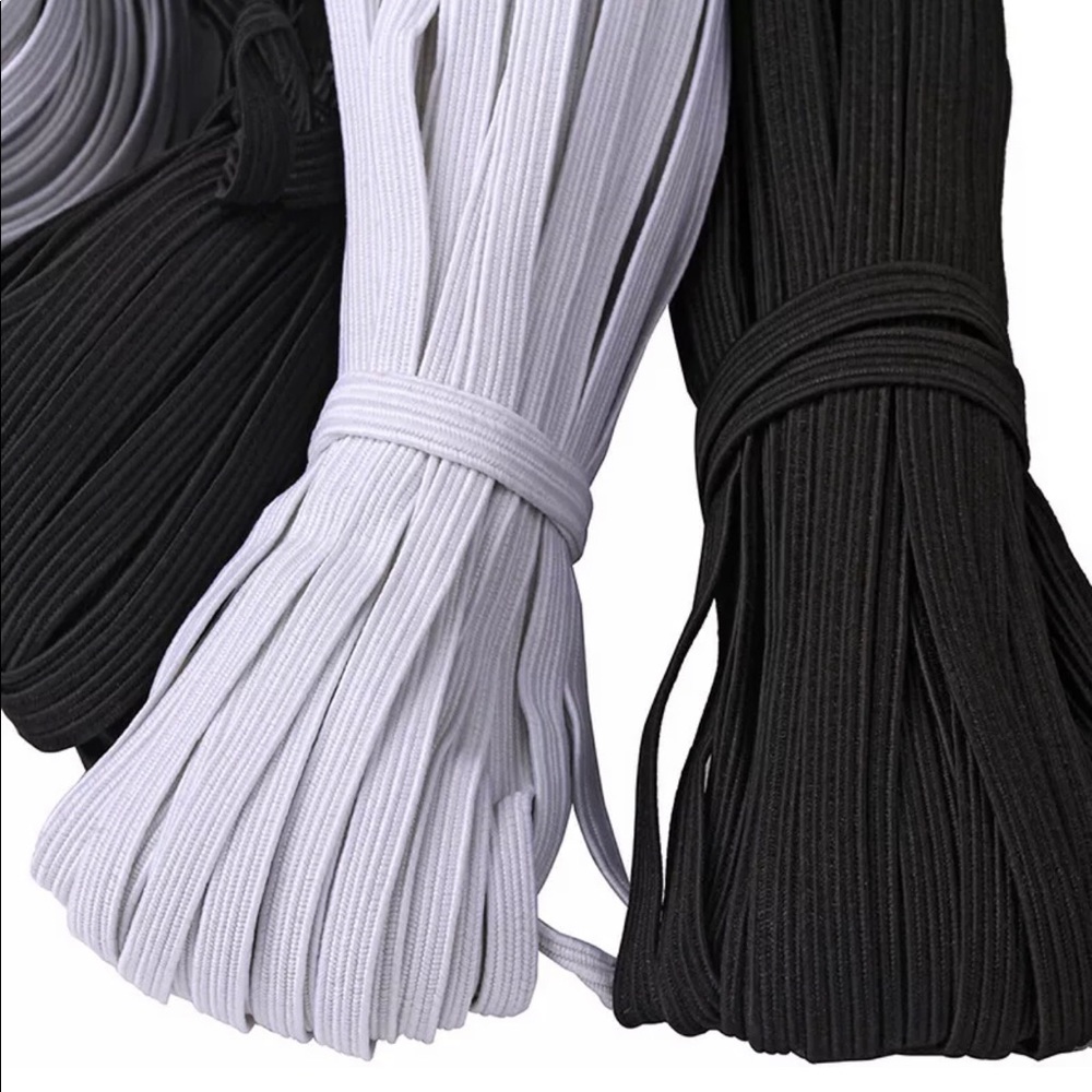 10 yards Black 3mm Flat Elastic 1/8 No Spool